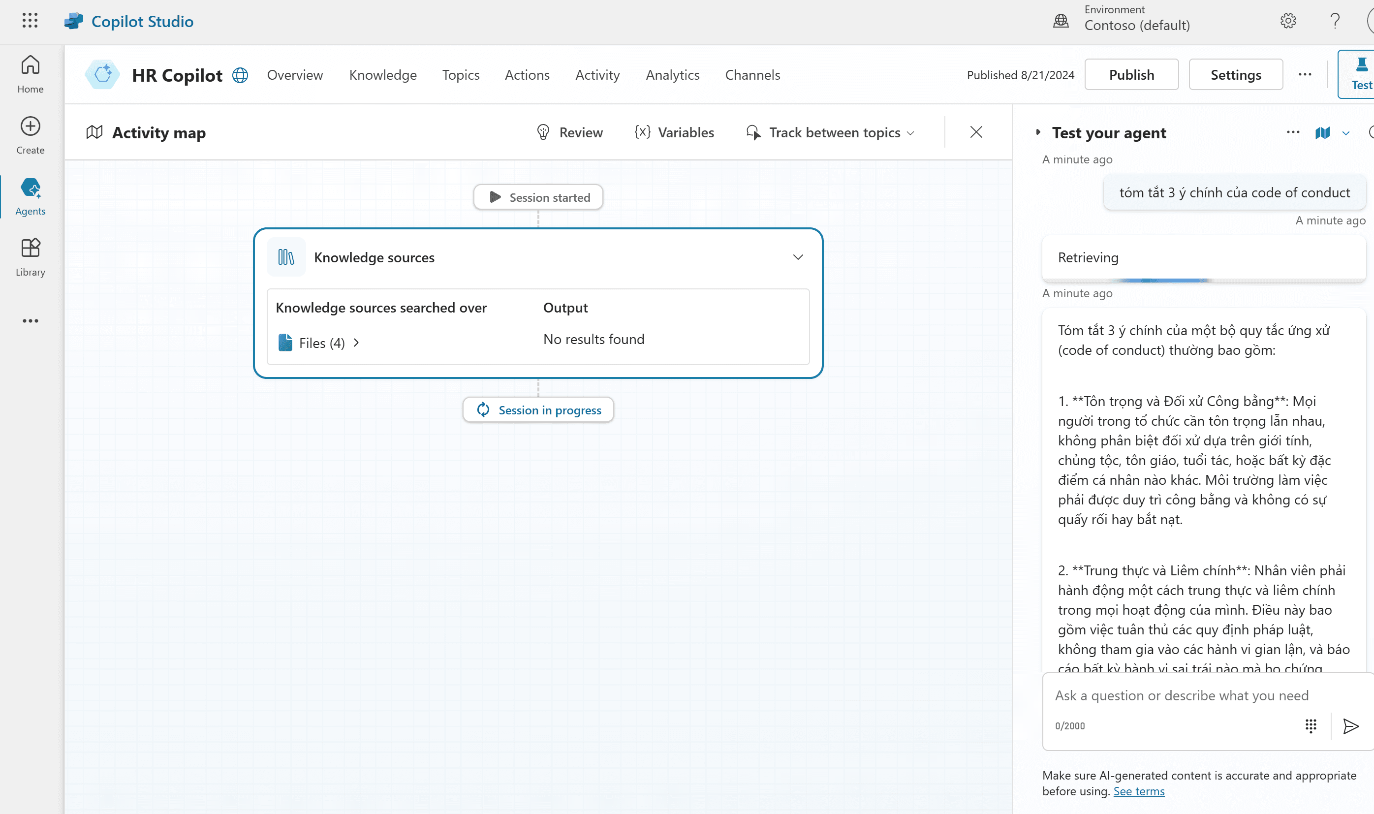 Tích Hợp AI Tạo Sinh và Ngôn Ngữ Tự Nhiên trong Microsoft Copilot Studio (Phần 2)