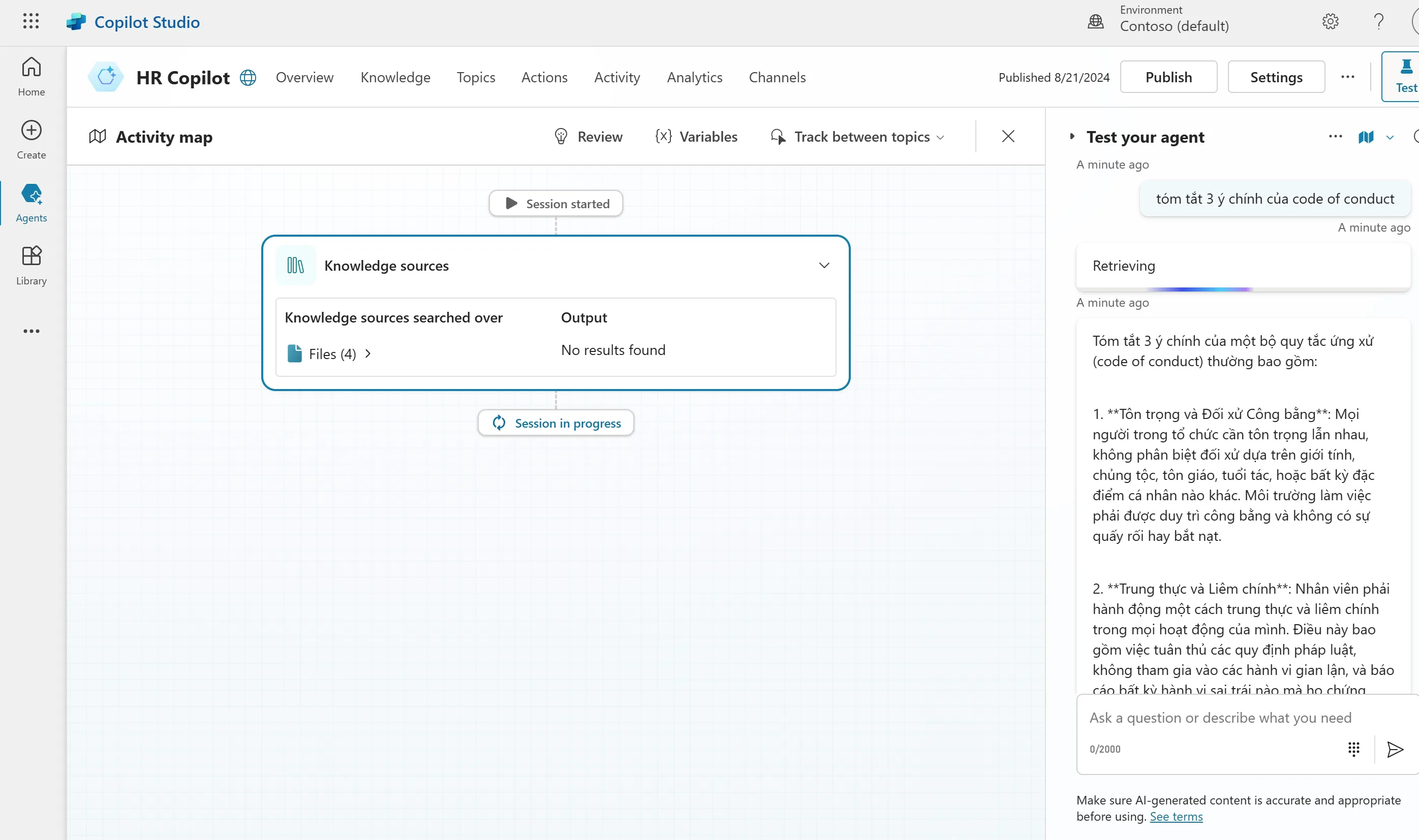 Tích Hợp AI Tạo Sinh và Ngôn Ngữ Tự Nhiên trong Microsoft Copilot Studio (Phần 2)