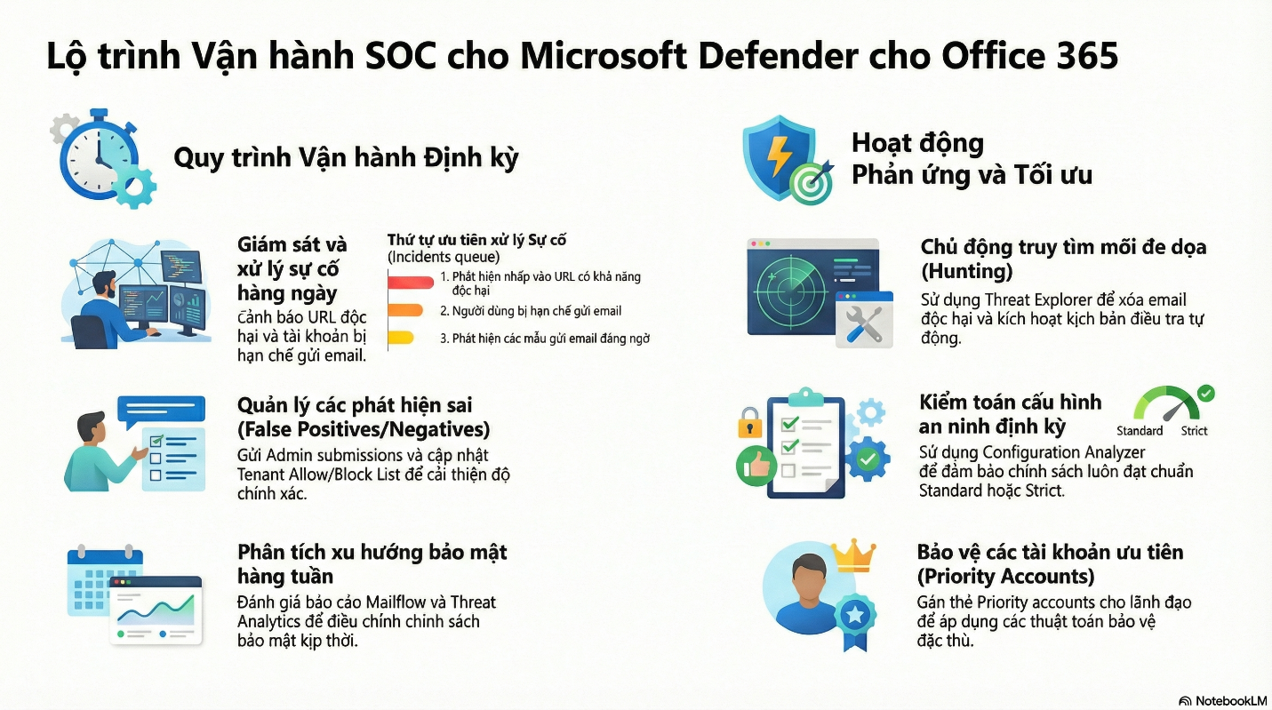 Lộ Trình Vận Hành An Ninh Chuyên Sâu Với Microsoft Defender for Office 365: Từ Chiến Thuật Đến Thực Thi 